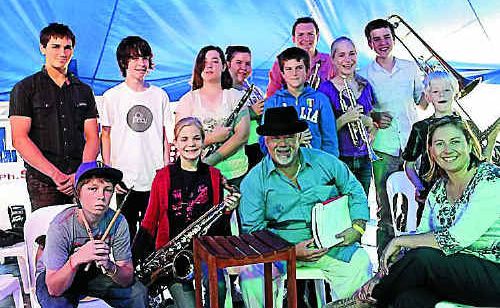 Jazz artists John Morrison and Jacki Cooper (front) with young musicians who performed as the Supa Band after Sunday’s student workshop at the Dingo Creek Jazz and Blue Festival. Jazz artists John Morrison and Jacki Cooper (front) with young musicians who performed as the Supa Band after Sunday’s student workshop at the Dingo Creek Jazz and Blue Festival.
